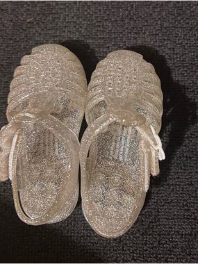 Sparkle Clear Jelly Sandals for Kids - Glitter Silver